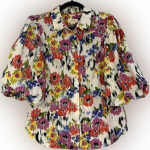 Maeve by Anthropologie Multicolor Floral Blouse